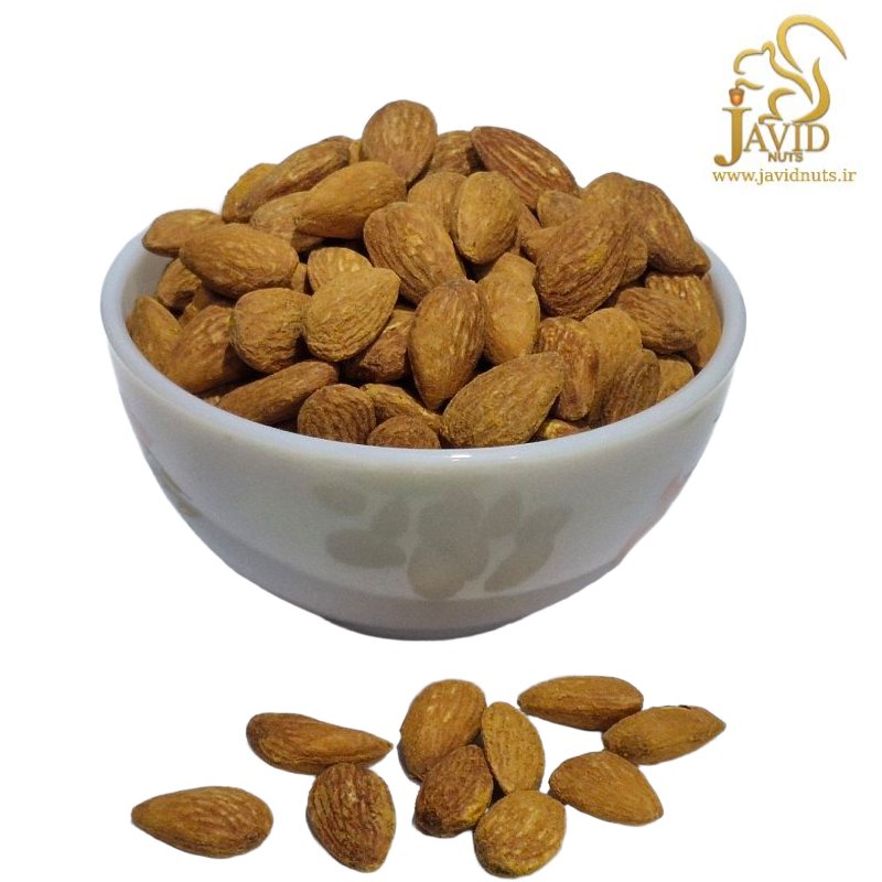 تصویر مغز بادام درختی خارجی نمکی تازه و درشت؛ بادام بو داده نمکی باکیفیت برای مصرف و پذیرایی